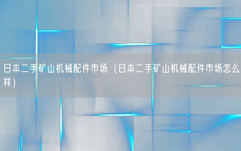 日本二手矿山机械配件市场（日本二手矿山机械配件市场怎么样）