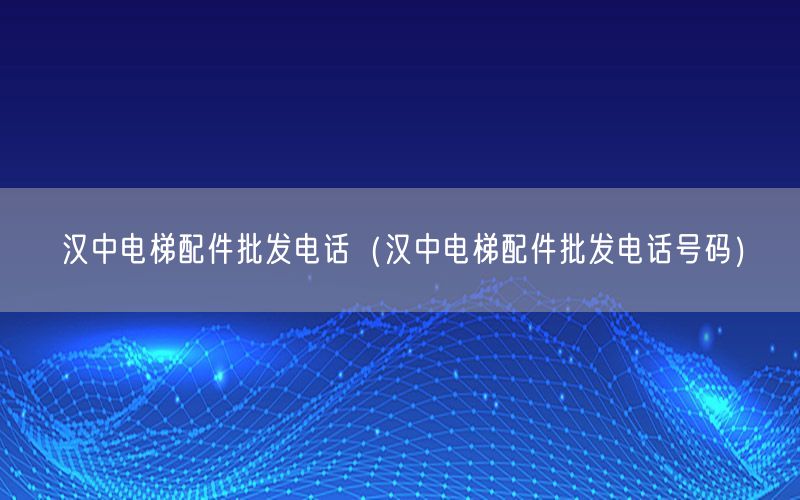 汉中电梯配件批发电话（汉中电梯配件批发电话号码）