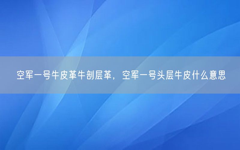 空军一号牛皮革牛剖层革，空军一号头层牛皮什么意思