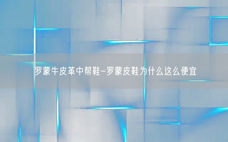 罗蒙牛皮革中帮鞋-罗蒙皮鞋为什么这么便宜