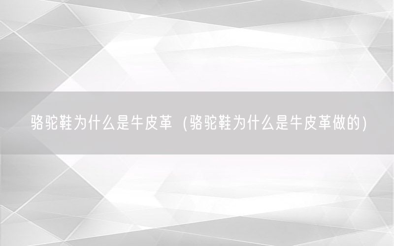 骆驼鞋为什么是牛皮革（骆驼鞋为什么是牛皮革做的）